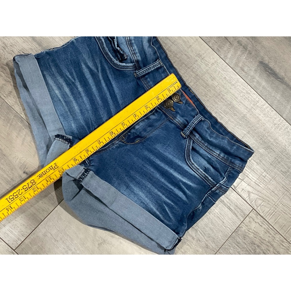 Wax Jean Butt I Love You Denim Shorts Dark Wash Cuffed Size M - Picture 7 of 9